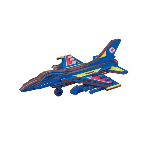 Woodcraft Wooden 3D Puzzle F16 Fighter Plane
